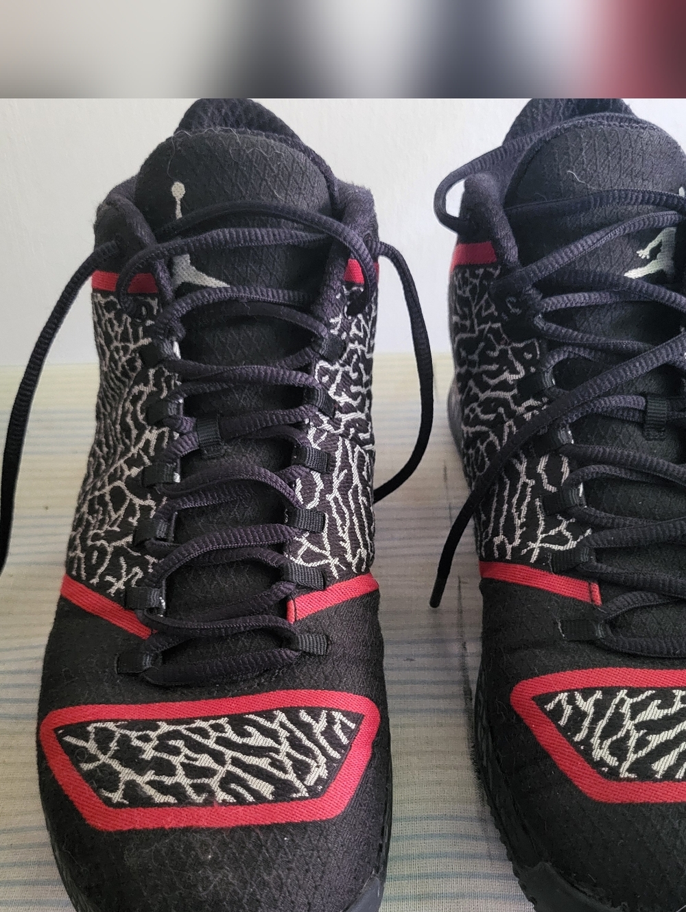 Jordan XX9 Black and Red Elephant Print Sneakers